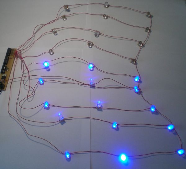 Die angeschlossenen LEDs im Testlauf