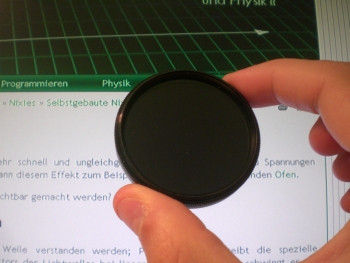 Der Polarisationsfilter (undurchlässig)