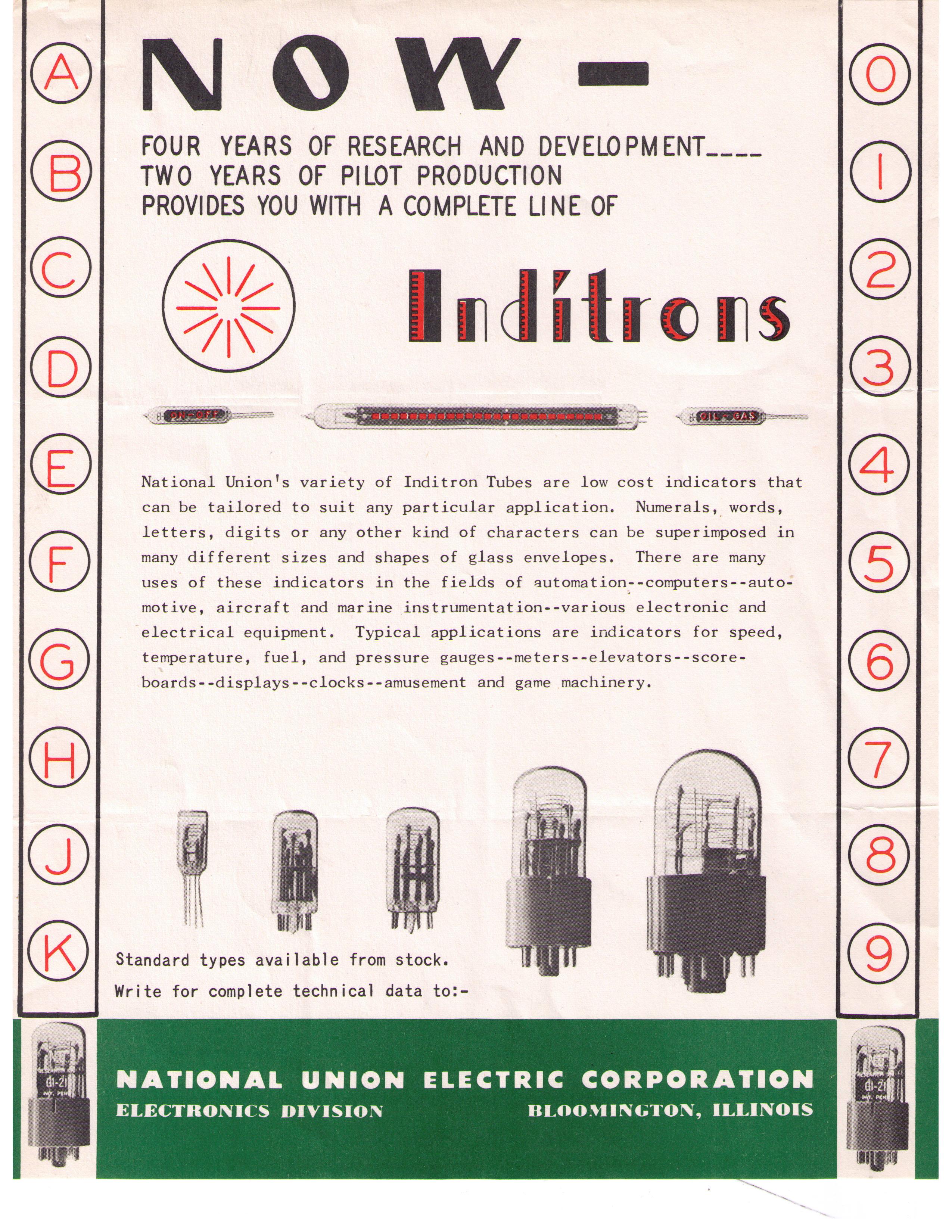 Das Inditron Promo-Sheet von National Union